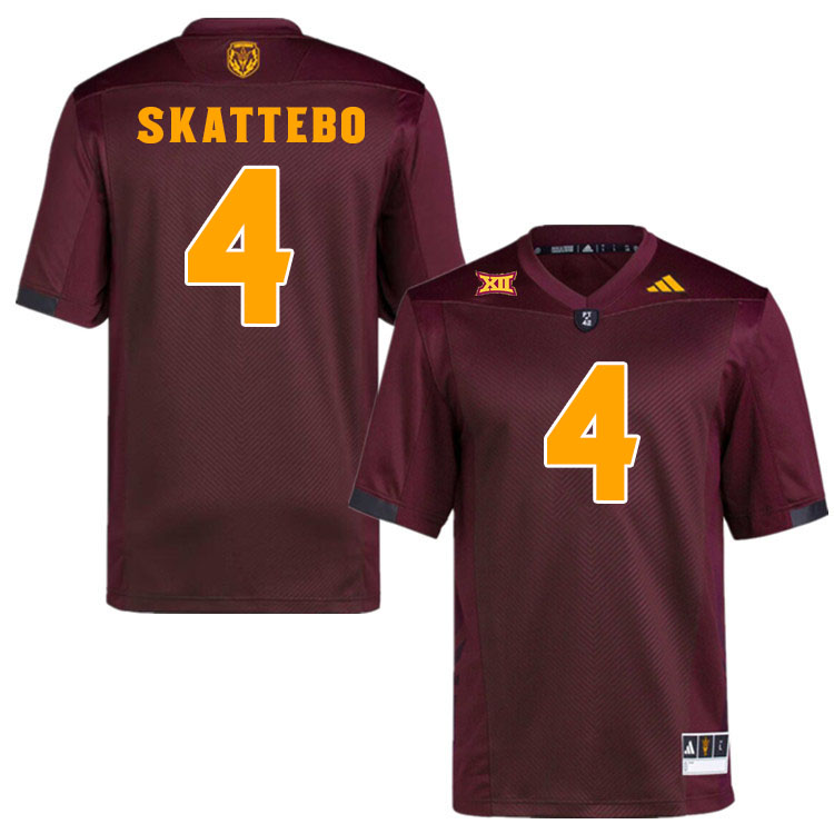 #4 Cam Skattebo Arizona State Sun Devils College Football Jerseys Stitched-Maroon